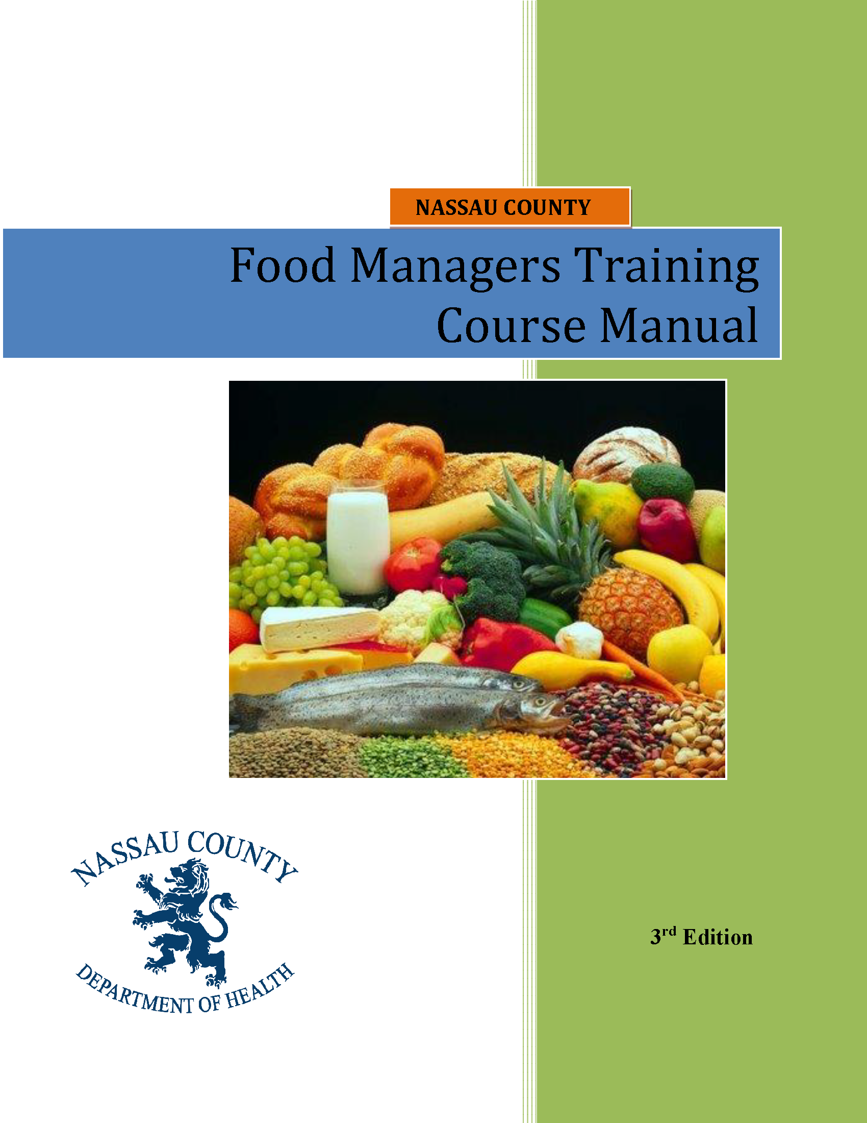 Food Protection Course Training Manual Cover Page